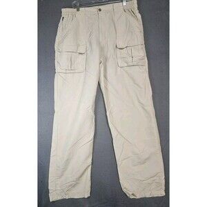 LL Bean Cargo Pants Mens Medium  Khaki Straight Outdoor Hiking Casual Solid